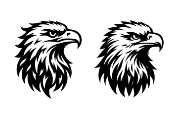 Fototapeta premium eagle head silhouette vector illustration - Generative AI