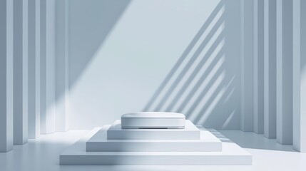 Fototapeta premium Minimal platform for product presentation featuring an empty podium