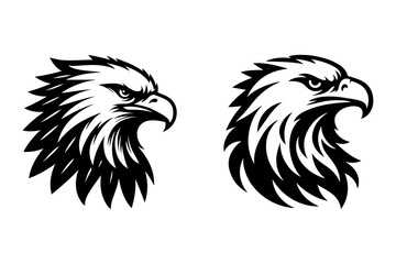 Fototapeta premium eagle head silhouette vector illustration - Generative AI
