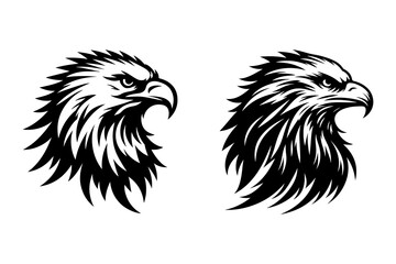eagle head silhouette vector illustration - Generative AI