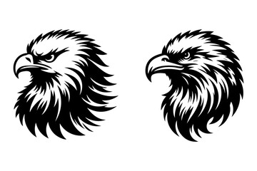 eagle head silhouette vector illustration - Generative AI