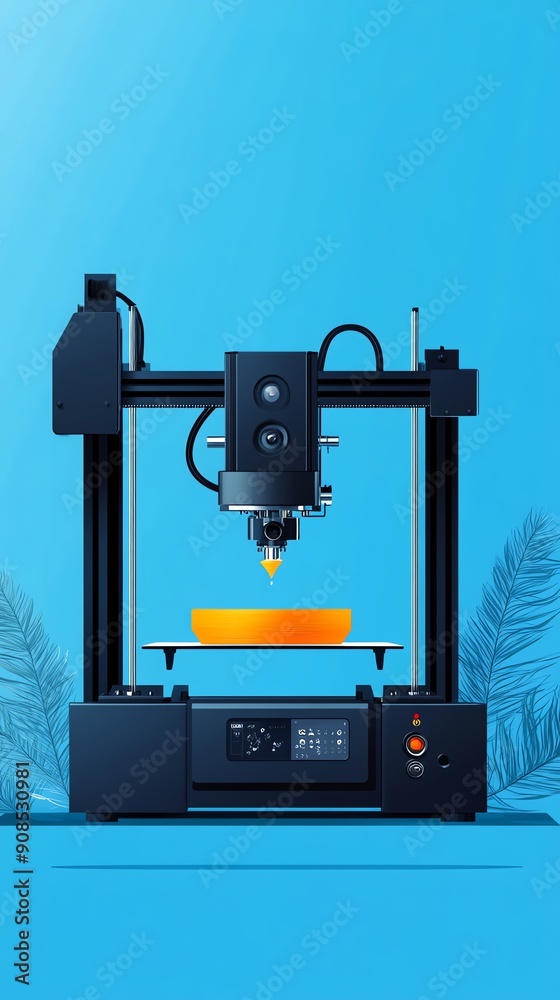 Aufkleber 3D Printing Machine in Action.
