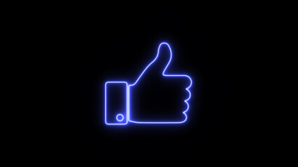 neon like icon. neon like icon.Bright neon like sign on black background.