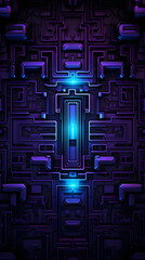 Science and technology purple geometric stripe maze scene abstract graphic poster background