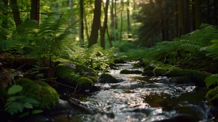 Obraz premium stream in the forest