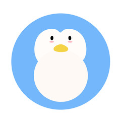 Cute name label,sticker name tag of Penguin  cartoon animal character design vector illustration. Isolated on Transparent Background