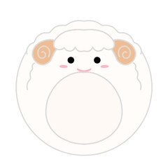 Cute name label,sticker name tag of Sheep  cartoon animal character design vector illustration. Isolated on Transparent Background