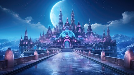 Obraz premium abstract futuristic city. beautiful city images concept. 