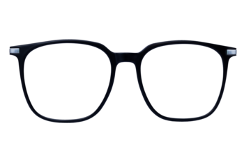 classic black frame eyeglasses isolated on white background