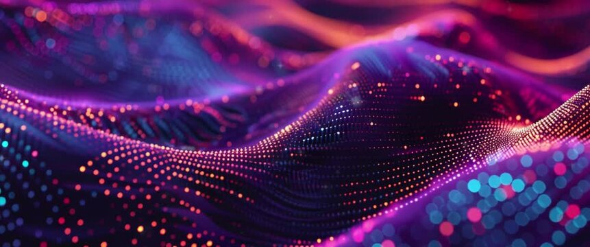 Motion Picture of Digital Particles of 3D Wavey Dots and Lines