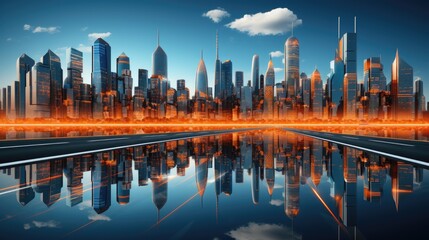 Fototapeta premium abstract futuristic city. beautiful city images concept. 