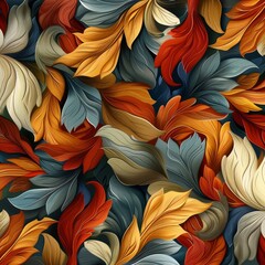 Abstract Floral Pattern with Vibrant Hues