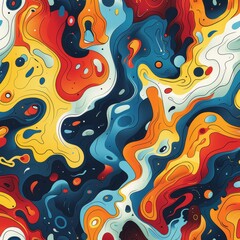 Abstract Swirling Colors and Shapes