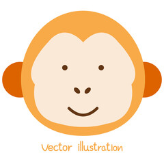 Monkey Cartoon Vector Illustration Wild Animals Design Cartoon for Kids Learning Drawing and Coloring Icon Design Card and Poster