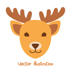 Deer Cartoon Vector Illustration Wild Animals Design Cartoon for Kids Learning Drawing and Coloring Icon Design Card and Poster