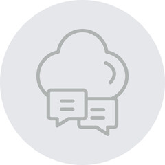 Cloud Messaging Vector Line Grey Circle Grey