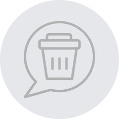 Delete Message Vector Line Grey Circle Grey