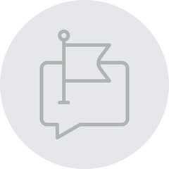 Flagged Vector Line Grey Circle Grey