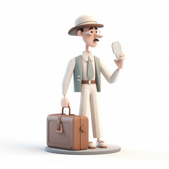 man with suitcase