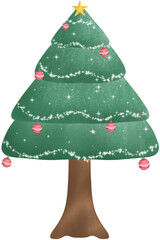 cute minimal Christmas tree with beautiful decorations