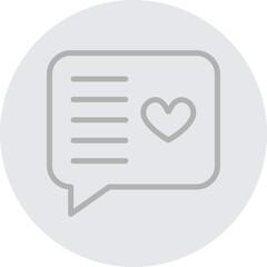 Love Message Vector Line Grey Circle Grey