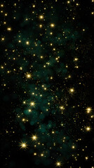 Digital green glowing stars abstract graphic poster background