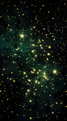Digital green glowing stars abstract graphic poster background