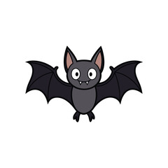 Spooky Bat Cartoon Clipart Vector Illustration for Halloween Design Concepts.
