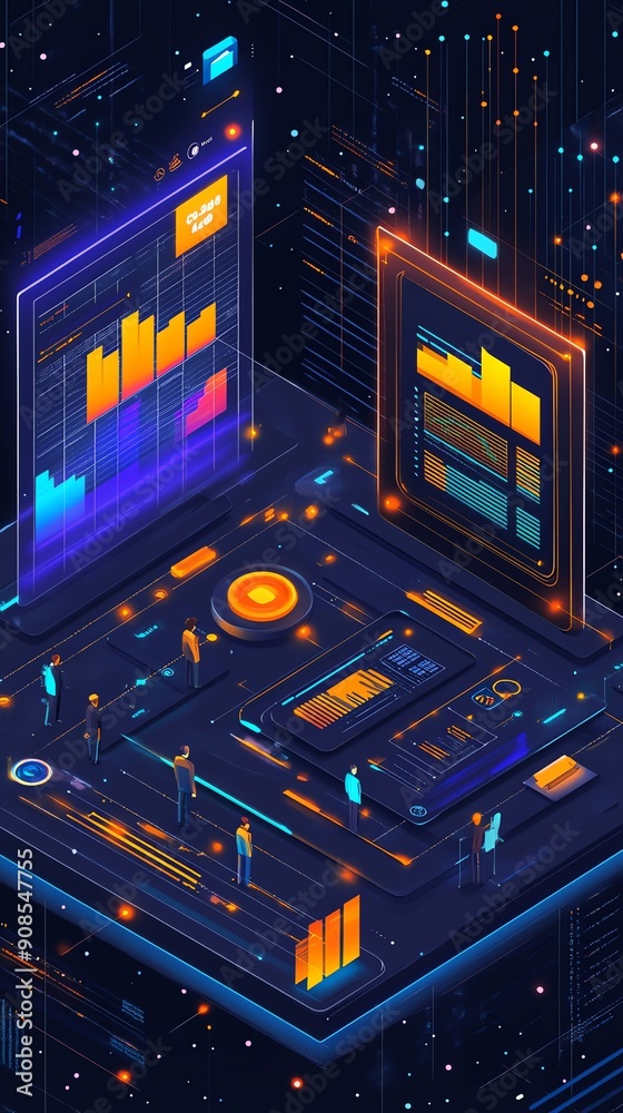 Poster futuristic digital interface.