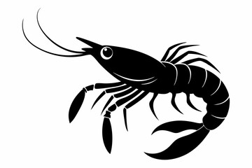 Shrimp Silhouette SVG File.