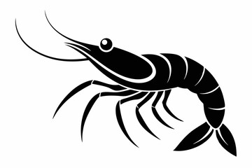 Shrimp Silhouette SVG File.