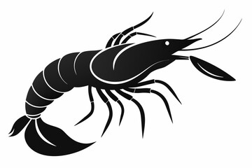 Shrimp Silhouette SVG File.