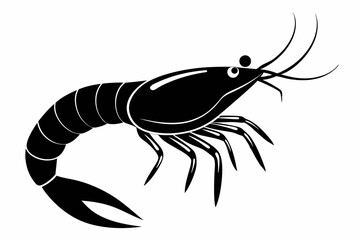 Shrimp Silhouette SVG File.