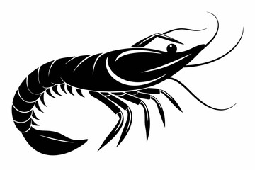 Shrimp Silhouette SVG File.