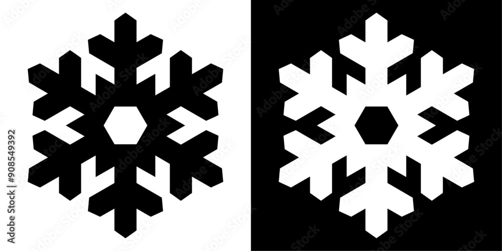 Poster ofvs664 outlinefilledvectorsign ofvs - snowflake vector icon . isolated transparent . outline and fi