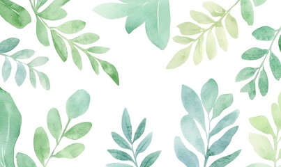 Fototapeta premium watercolor fern pattern, Generative AI