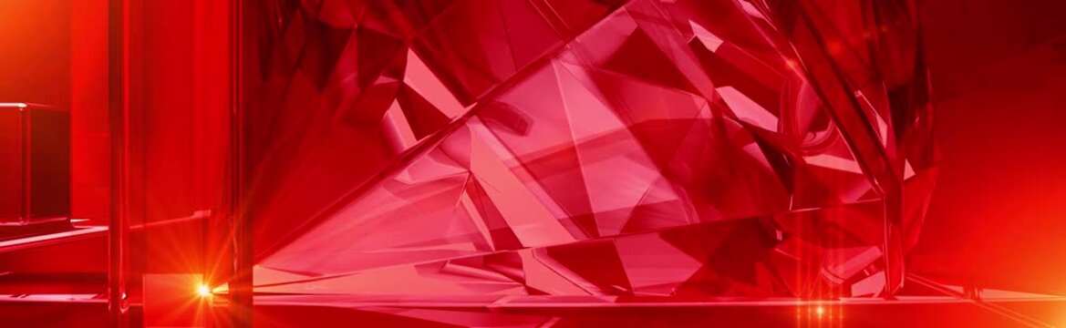 Abstract red background with crystal. 3d rendering, 3d illustration. Abstract background red diamond Red Diamond Background close up. red crystal design background animation loop