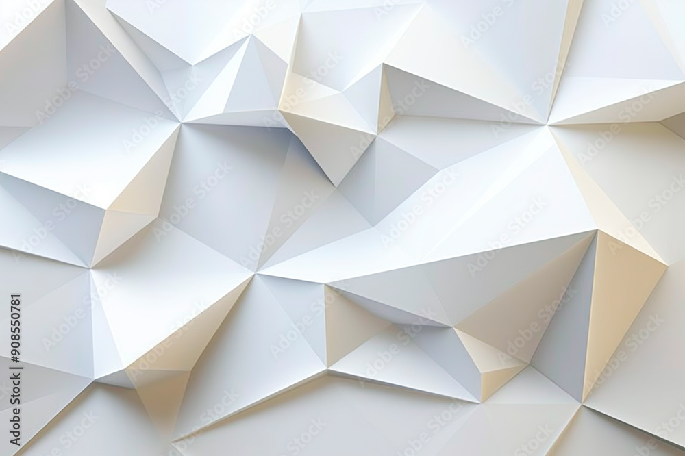 Poster abstract geometric paper fold background, light and clean, concept of simplicity. generative ai