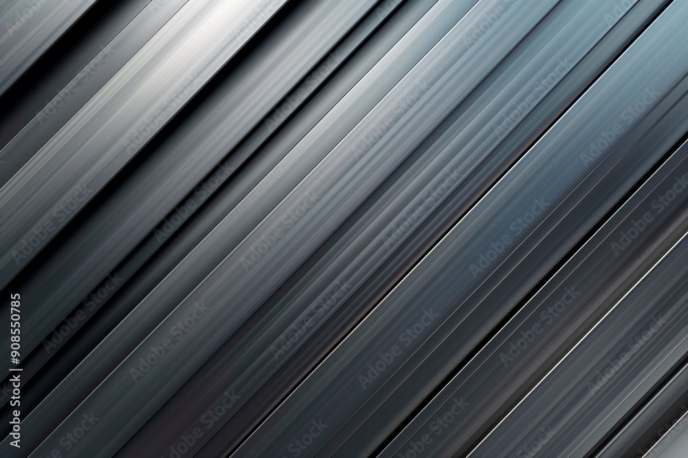 Poster diagonal metal slats with a brushed texture on a dark background, concept of modern design. generati