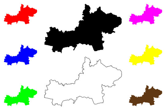 Main-Kinzig district (Federal Republic of Germany, rural district Darmstadt region, State of Hessen, Hesse, Hessia) map vector illustration, scribble sketch Main Kinzig Kreis map