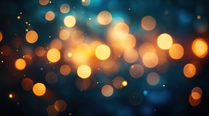 Golden Lights Bokeh Background
