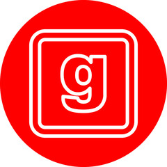 g Small Alphabet Vector Line White Circle Red