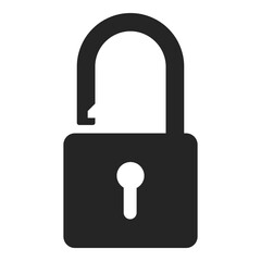 Lock icon isolated on white background