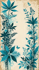 Abstraktion T&uuml;rkise Blumenkomposition 9x16. Hintergrund f&uuml;r das Design 2.