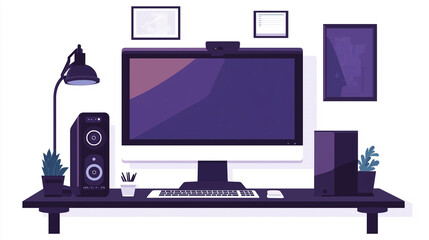 modern desktop computer setup for professional work