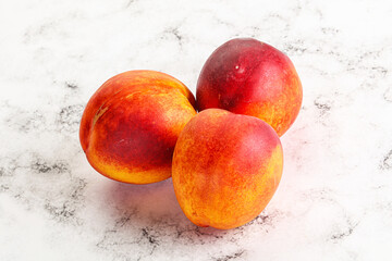 Ripe sweet juicy fresh red nectarines