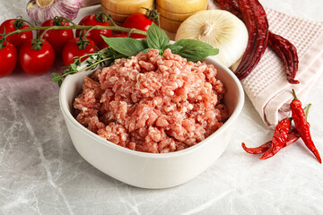 Raw minced pork uncooked meat