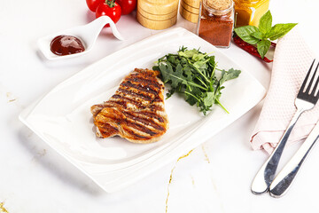 Delicous grilled pork meat steak