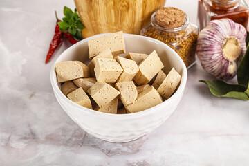 Vegan cuisine - organic tofu cheese