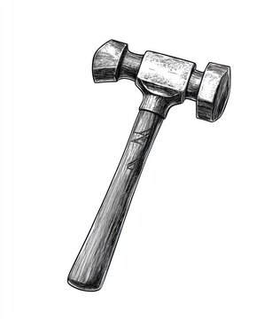 recommend clip art: Black and white Vintage engraved art of a hammer isolated on white background, ink sketch illustration, simple vector art design, highly detailed line art, high contrasty.